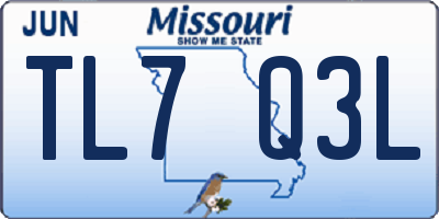 MO license plate TL7Q3L