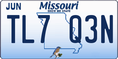 MO license plate TL7Q3N