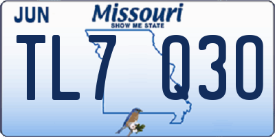 MO license plate TL7Q3O