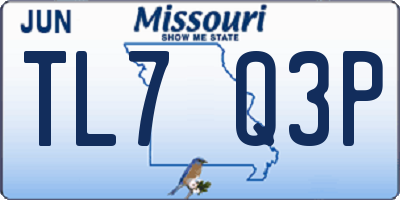 MO license plate TL7Q3P