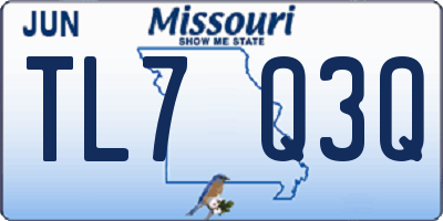 MO license plate TL7Q3Q