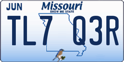 MO license plate TL7Q3R