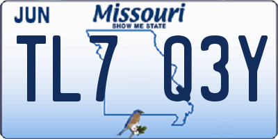 MO license plate TL7Q3Y