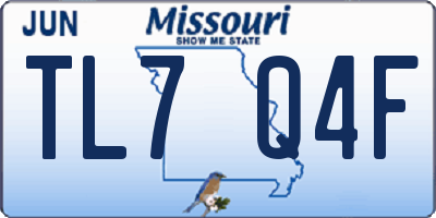 MO license plate TL7Q4F