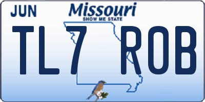 MO license plate TL7R0B