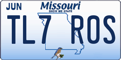 MO license plate TL7R0S