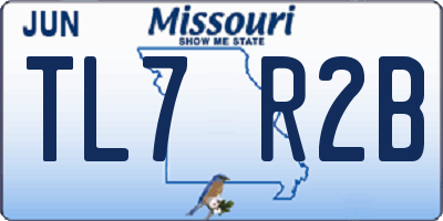 MO license plate TL7R2B