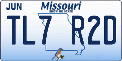 MO license plate TL7R2D