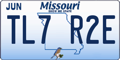 MO license plate TL7R2E