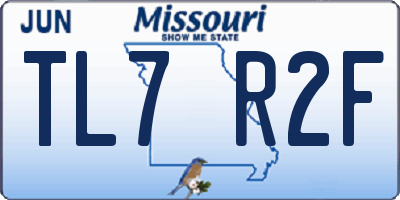 MO license plate TL7R2F