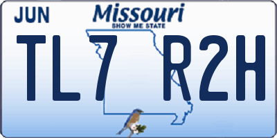 MO license plate TL7R2H