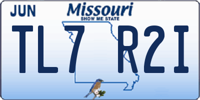 MO license plate TL7R2I
