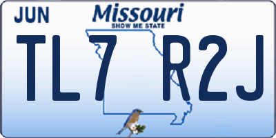 MO license plate TL7R2J