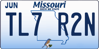 MO license plate TL7R2N