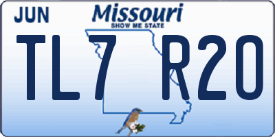 MO license plate TL7R2O