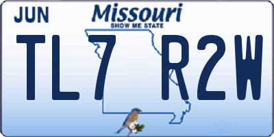 MO license plate TL7R2W