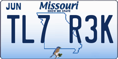 MO license plate TL7R3K