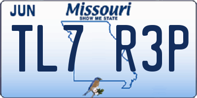 MO license plate TL7R3P