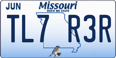MO license plate TL7R3R