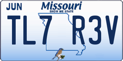 MO license plate TL7R3V