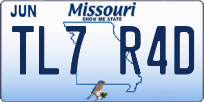 MO license plate TL7R4D