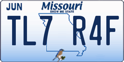 MO license plate TL7R4F