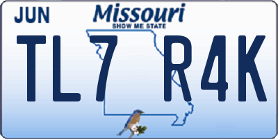 MO license plate TL7R4K