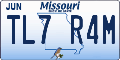 MO license plate TL7R4M