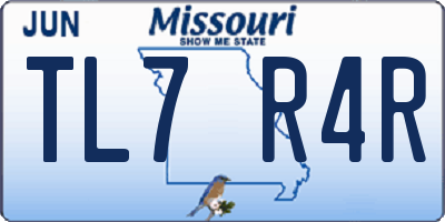 MO license plate TL7R4R