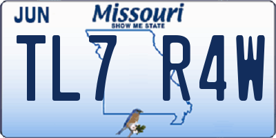 MO license plate TL7R4W