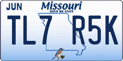 MO license plate TL7R5K