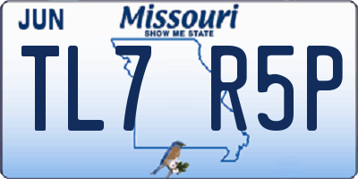 MO license plate TL7R5P