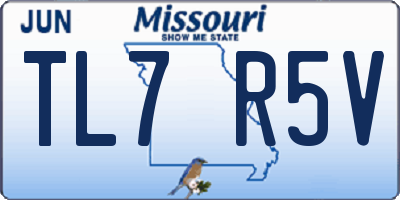 MO license plate TL7R5V
