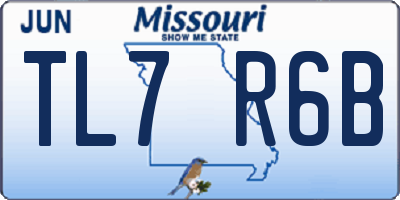 MO license plate TL7R6B