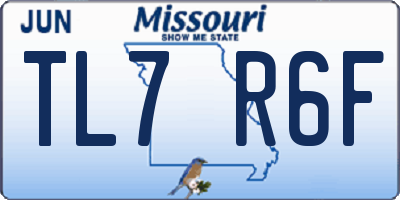 MO license plate TL7R6F