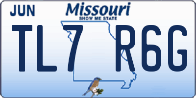 MO license plate TL7R6G
