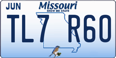 MO license plate TL7R6O