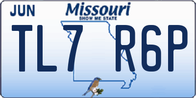 MO license plate TL7R6P