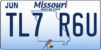 MO license plate TL7R6U