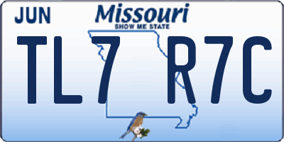 MO license plate TL7R7C