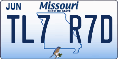 MO license plate TL7R7D