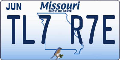 MO license plate TL7R7E