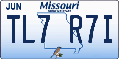 MO license plate TL7R7I