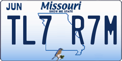 MO license plate TL7R7M