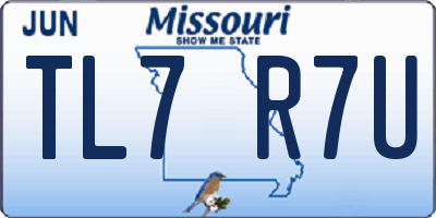 MO license plate TL7R7U