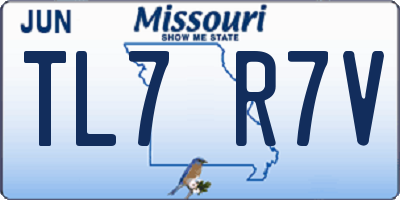 MO license plate TL7R7V