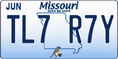 MO license plate TL7R7Y