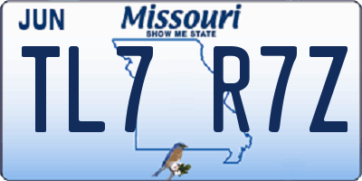 MO license plate TL7R7Z