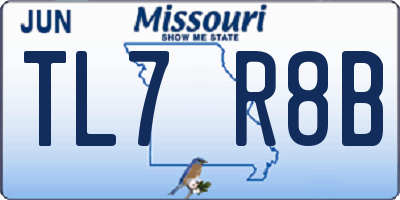 MO license plate TL7R8B