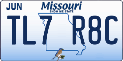 MO license plate TL7R8C